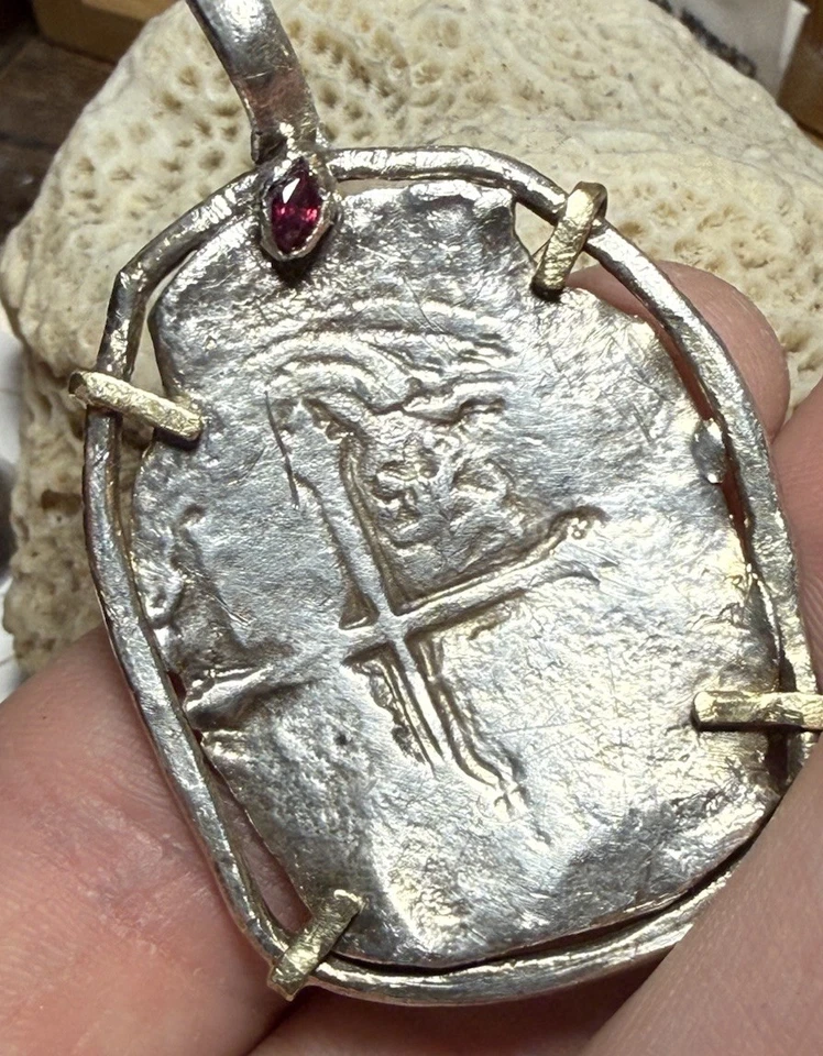 Authentic São José Shipwreck Spanish-Colonial 8-Reales Silver Cob Coin Pendant - Image 3 of 4