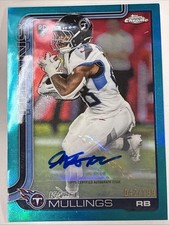 2025 Topps Chrome Football Kalel Mullings Rookie Auto - Aqua Refractor 042 /199