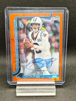 Bryce Young Orange Lava Auto /25 ON CARD SP Topps Chrome Panthers 🔥 #BA-BY