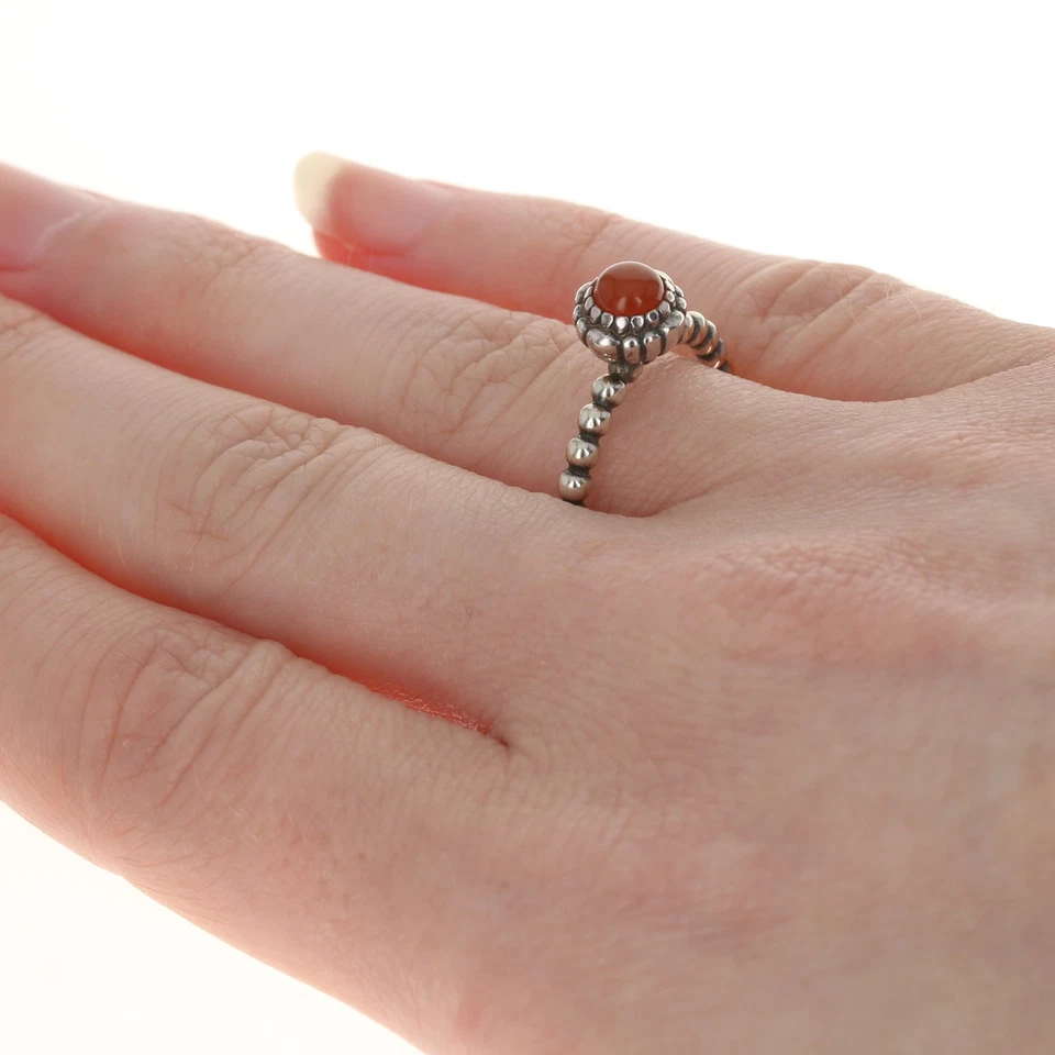 NUEVO Anillo Pandora Cornalina - Banda de Plata Esterlina Talla 54 Para Mujer 190854CAR Foto 4 de 4