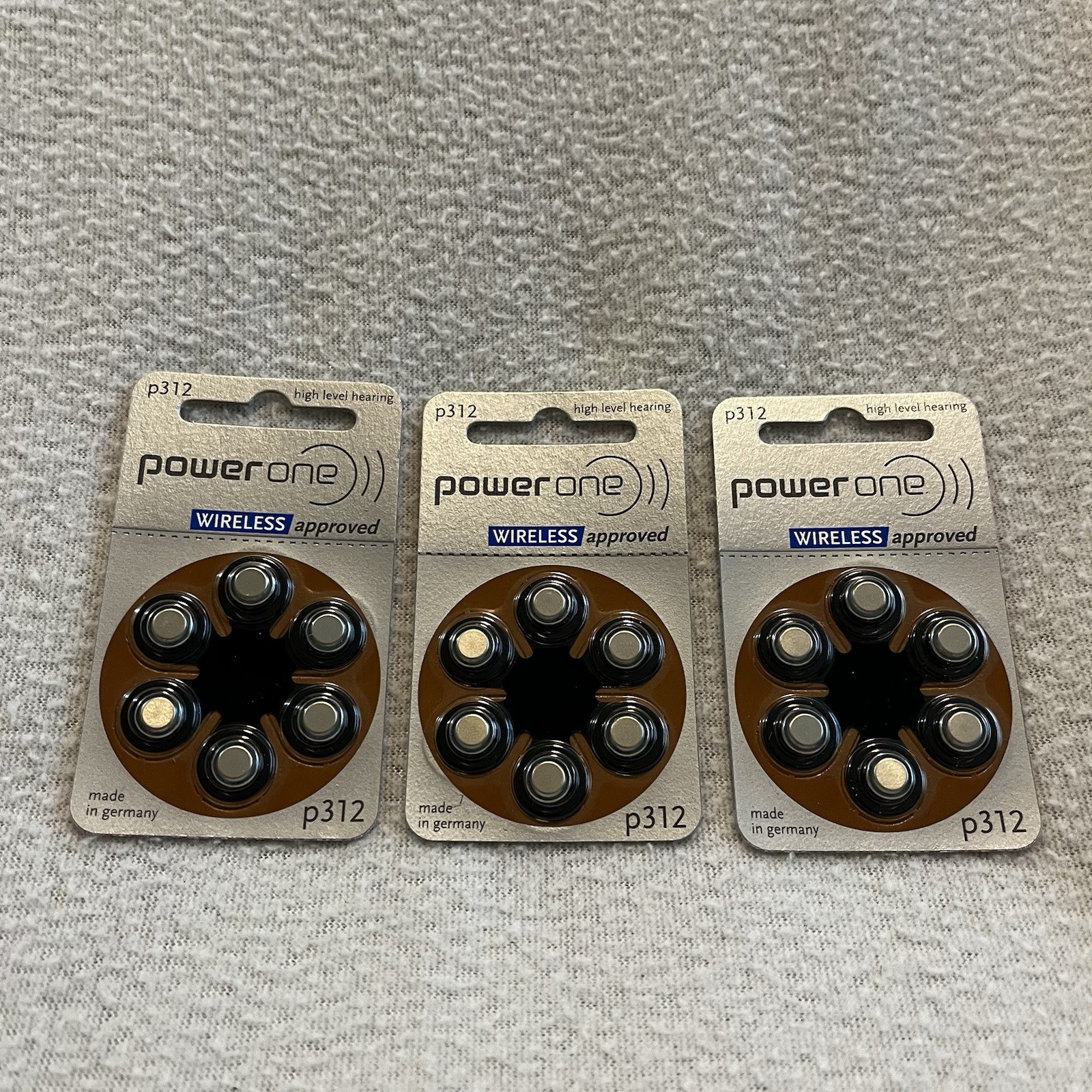18 Power One Size p312 Hearing Aid Batteries - New Sealed - 