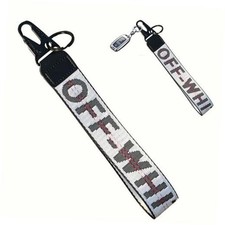Fashionable Car Key Chain, Fabric Wrist Strap With Key Ring, Can Be Used White