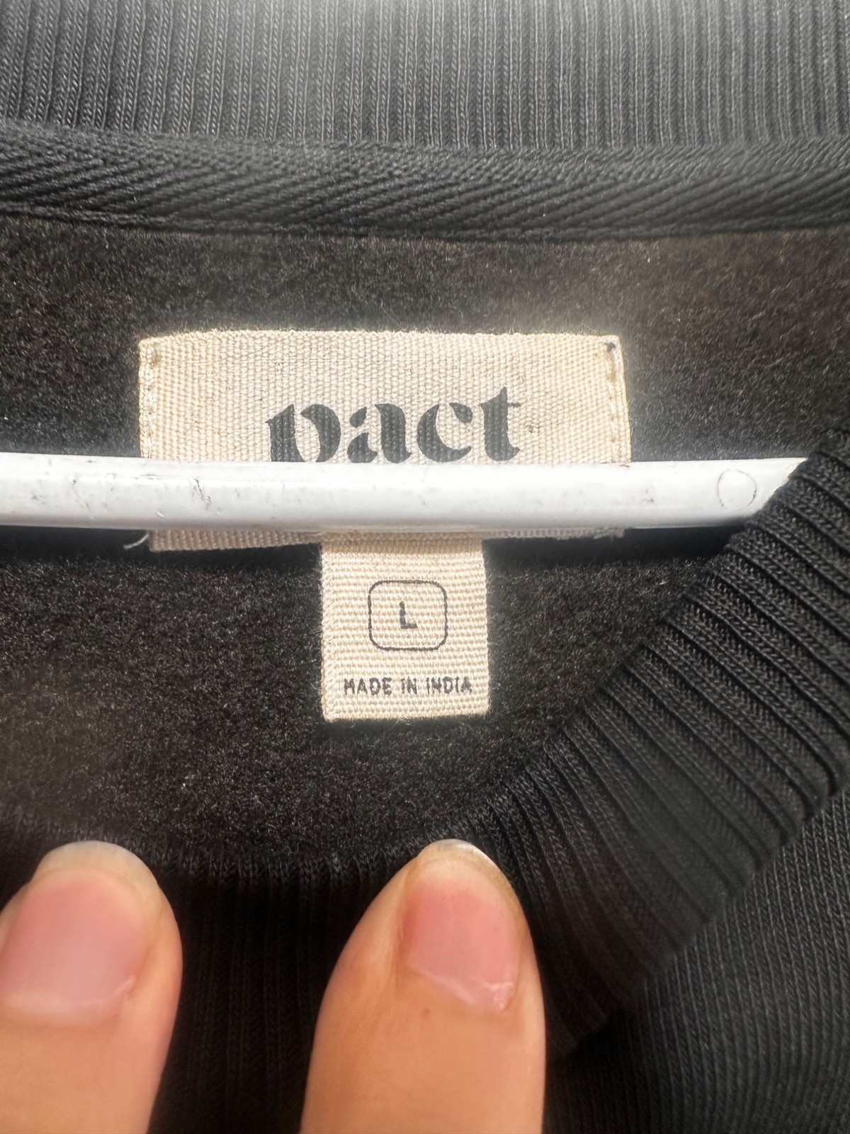 Pact Organic Cotton BLend Courtside Sweatshirt Dress Large Womens Black Fleece