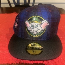 New Era 59FIFTY Oakland Athletics Mascot Plaid Fitted Hat Cap Size 7 1/4 New