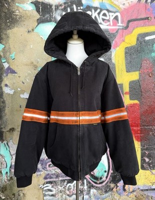 Supreme FW24 Reflective Stripe Hooded Work Jacket Black NWT Size M