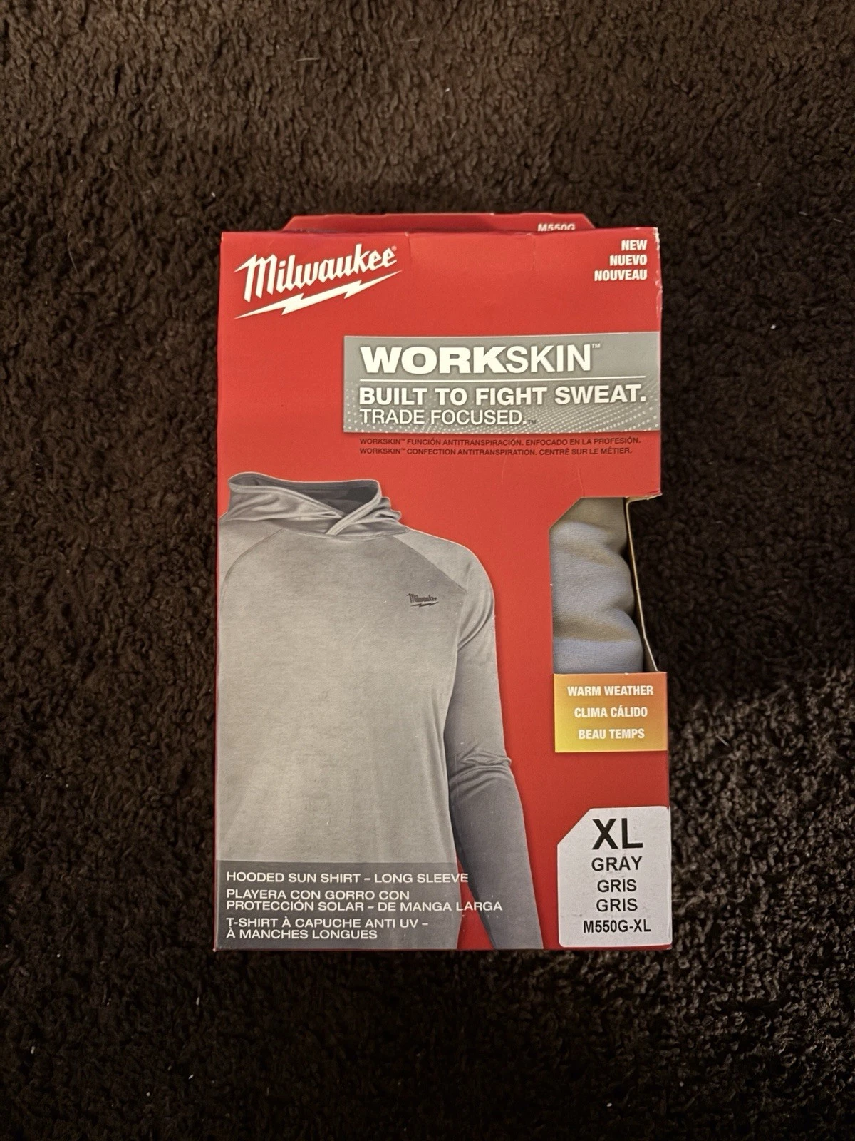 Milwaukee Electric - WORKSKINTRADE Hooded Sun Shirt - Gray XL
