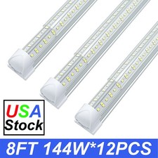 12 Pack 8' 144W Commercial Led Fixture 8FT Integrated T8 LED Shop Light 6500K