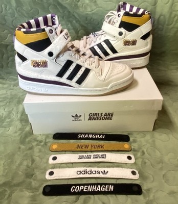 Adidas Women's Forum 84 Hi Girls Are Awesome Size 10 With Box And 7 Straps