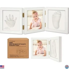 Baby Hand and Footprint Keepsake Kit - Newborn Handprint Frame in Alpine White
