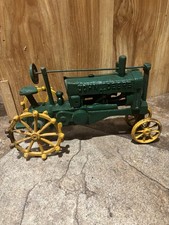 Large 12 Long 7 Tall Vintage Cast Iron John Deere OP Tractor Collectible