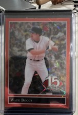 Wade Boggs /4 Orange Lazer SSP Leaf 15th Anniversary RARE HOF 