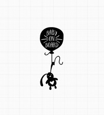 Baby on Board Car Window Vinyl Decal Sticker Cute Safety Warning Waterproof