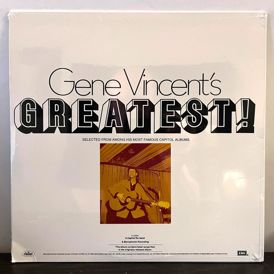 GENE VINCENT - Greatest Hits (1969) - 12" Vinyl Record LP - SEALED - Image 2 of 2