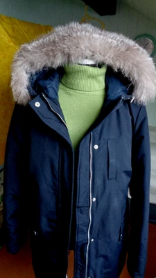 TOMMY  HILFIGER Jeans DAMENPARKA  Schwarz Größe XL Fuchsstreifen abnehmbar NEU - Bild 1 von 4