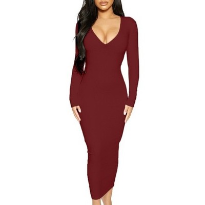 long ruched dress Donna Karan Women's Sleeveless Midi Ruched Dress in Black