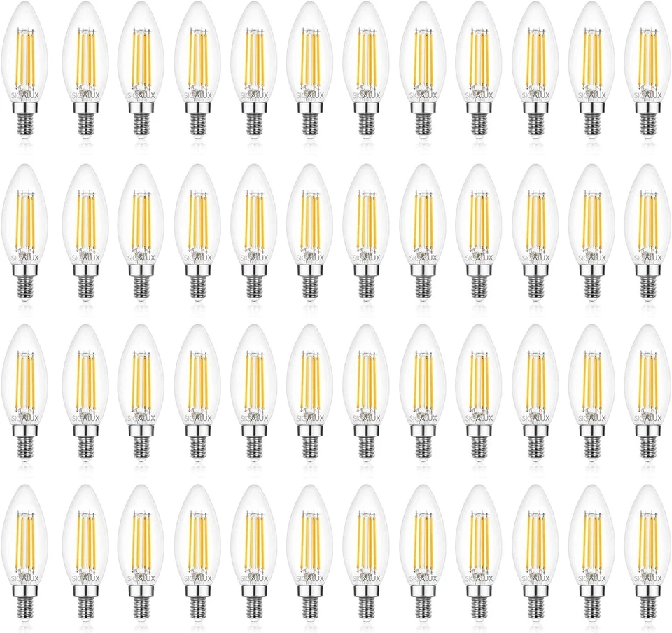 Long-Lasting Dimmable E12 LED Bulbs, 2700K Soft White, 48 Pack for Chandeliers - Image 3 of 4