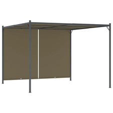 Image of WALPLUS Garden Pergola with Retractable Roof 3x3m Taupe Steel 180g/m²