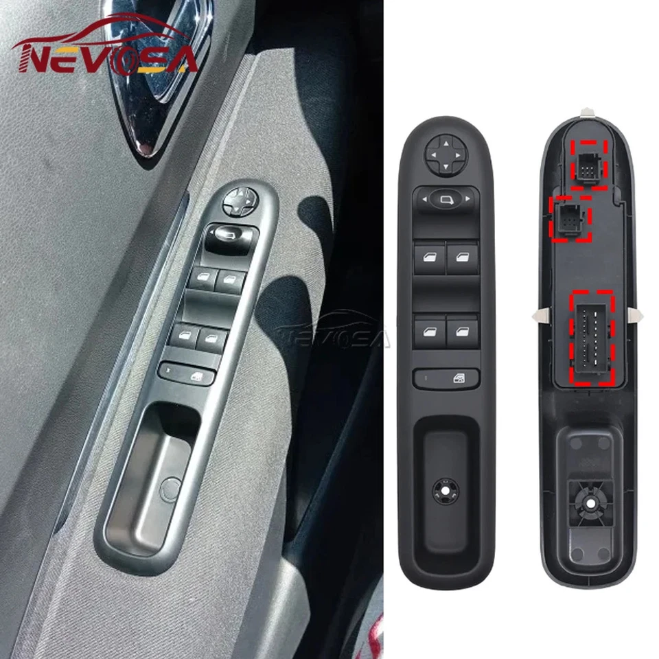 For Peugeot 3008 5008 Electric Master Power Window Control Switch Glass Button Foto 3 de 4