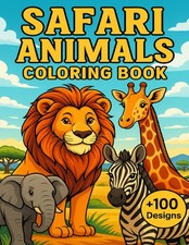 Safari Animals Coloring Book: Wildlife Wonders in Creative Patterns 100 Designs