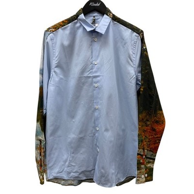 OAMC OAMN600164 Graphic Long Sleeve Shirt Blue 4567 Size:XS Authentic Men