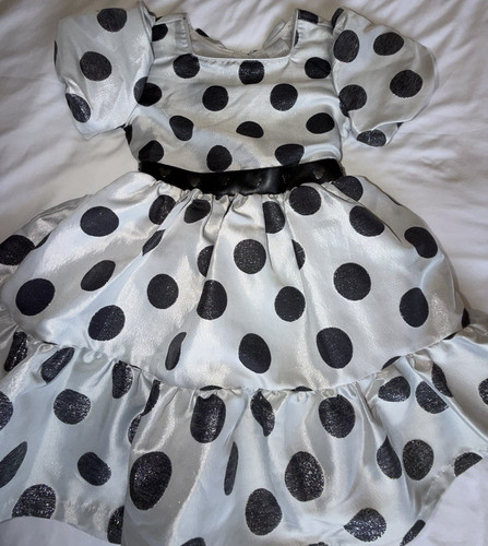 Disney Minnie Mouse Girls Polka Dot Dress Elastic Size 7-8 Polyester