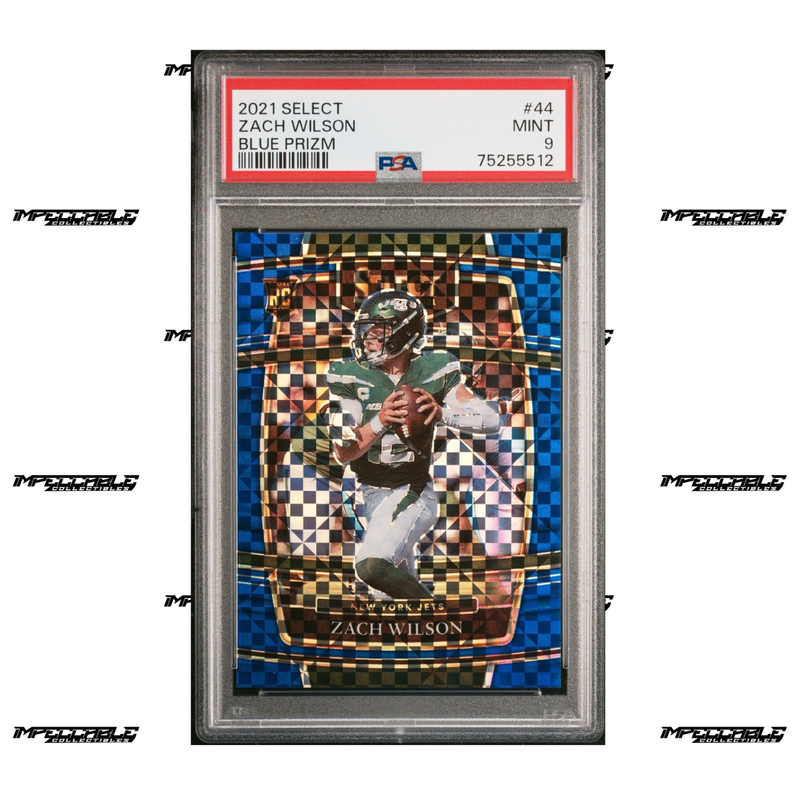 2021 Panini Select - Blue Prizm #44 Zach Wilson Rookie /199 PSA 9