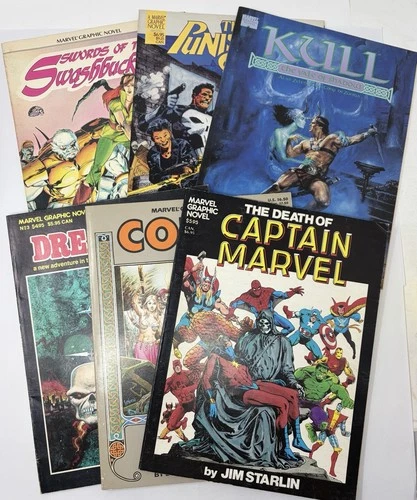 Vintage 1980’s Marvel Graphic Novel Lot Of Six Books Dreadstar Punisher Conan