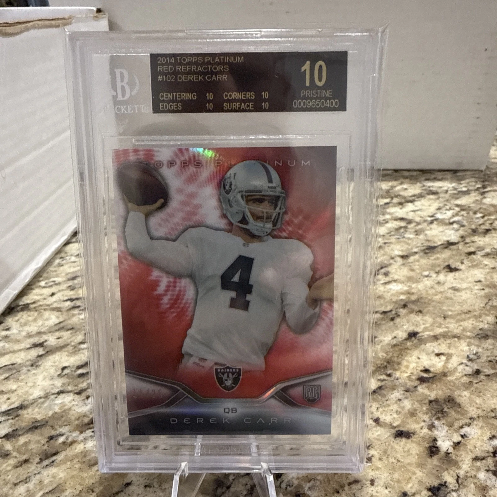 Derek Carr Topps Platinum #102 Red Refractor