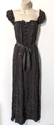 Auguste The Label Women's STEVIE Maxi Dress Sz 2 US Penelope Polka Coastal Rayon