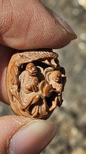 Chinese antique Carved Wood Nut Hediao Figures EXCEPTIONAL Qing