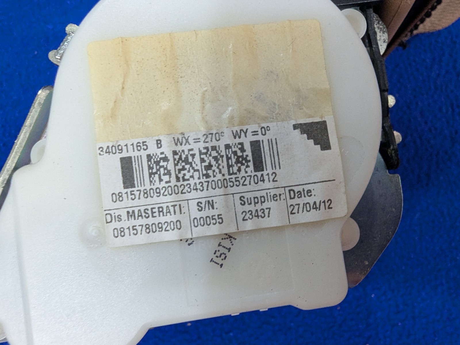 Maserati GranTurismo 2010-2019 Rear Left Seat belt Beige