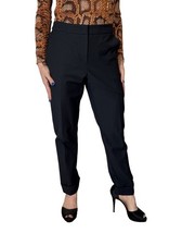 Women Armani Collezioni Black Cuffed Slim Ankle Dress Work Office Pants Cotton 8