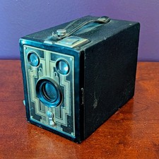 Vintage 1935 Kodak Brownie Junior SIX-20 Box Camera Rare Find Retro Art Deco