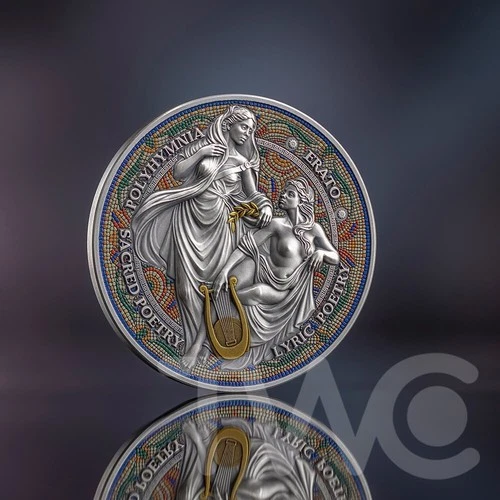Erato and Polyhymnia The Nine Muses Silver Coin 2 oz CFA Cameroon 2026