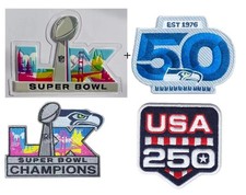 Seahawks 50th Anniversary USA 250th Champions And Plastic Patch 4 Patches