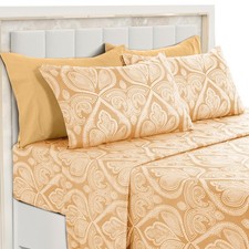 LUX D cor Paisley King Sheet Set   6 Piece Ultra-Soft Microfiber Bed Sheets w...