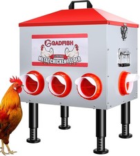 55 lbs  65 lbs Large Capacity Automatic Chicken Feeder 8 Feeding Ports No Waste
