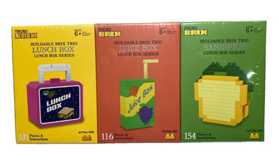 Micro Brix  Set Of 3  LUNCH BOX Series  Mini Building Blocks 401 pieces