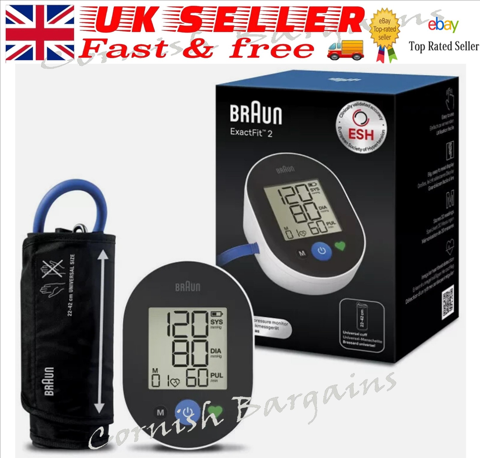 Braun ExactFit 2 Blood Pressure Monitor 22-42 cm Universal Cuff