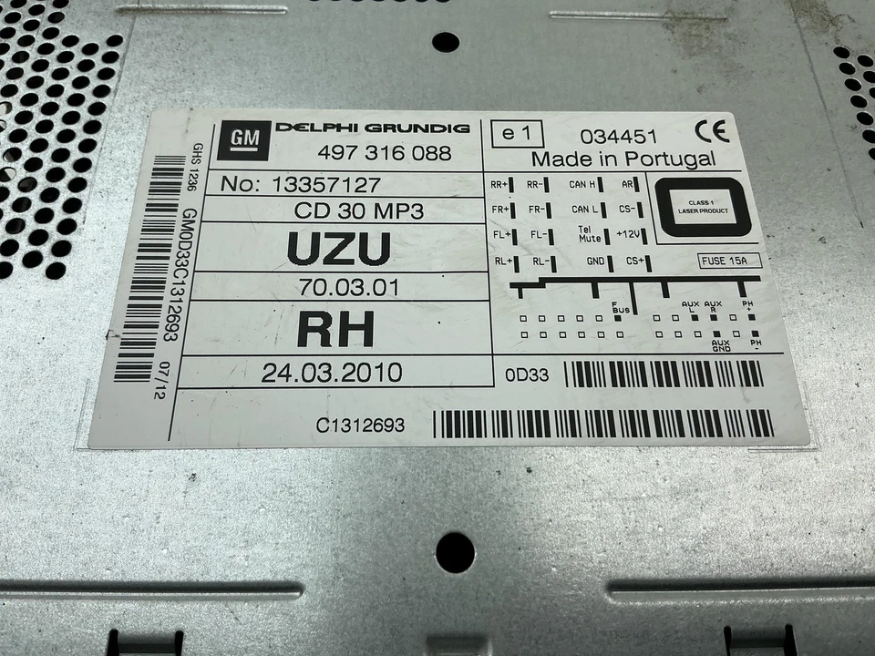 AUTORADIO PER OPEL Corsa D 5P 2° Serie 497316088 (11>) - Immagine 3 di 4