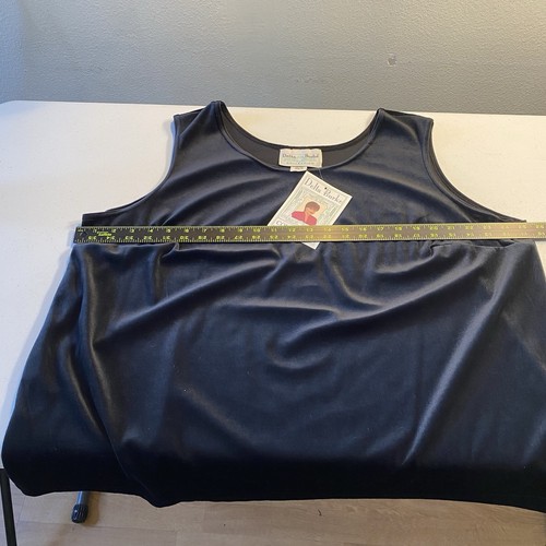 Delta Burke Signatures Size 1X Black Velvet Tank Top Vintage NOS With Tags - Picture 7 of 8