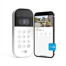 myQ Smart Garage Door Video Keypad with Wide-Angle Camera,Customizable PIN Co