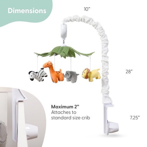 Crib Mobile for Boys or Girls - White Musical Baby Crib Mobile with 12 Lullab... - Picture 4 of 7