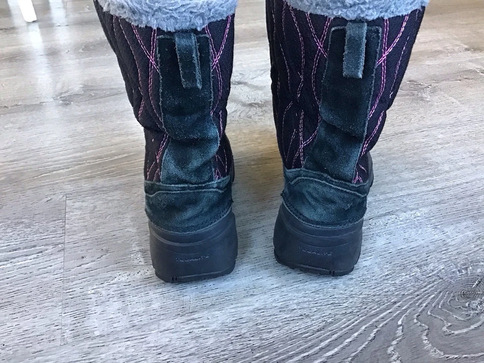 Columbia Botas Juveniles Talla 5 Canyon Nieve Invierno Negro Rosa Omni Heat BY1310-010 Foto 3 de 4