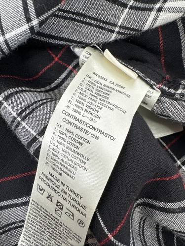 Diesel Button Up Shirt Mens Size M Plaid Denim Collar & Cuff Long Sleeve - Picture 9 of 12