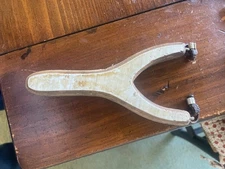 WOOD  slingshot frame - 6 X 3 INCHES - METAL RINGS TO ATTACH YOU RUBBER