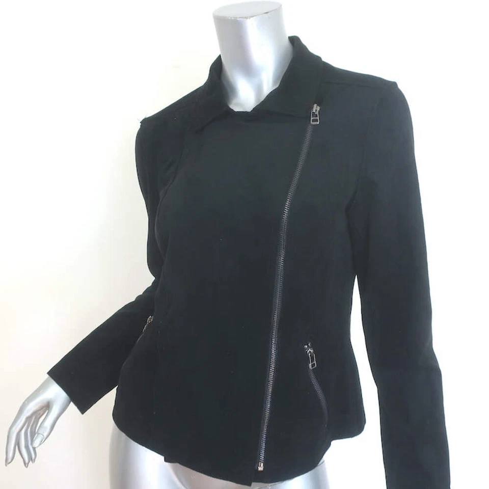 Chaqueta de moto de gamuza sintética Velvet by Graham & Spencer Xandra negra talla pequeña Foto 3 de 4