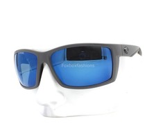 Costa Del Mar Sunglasses Reefton Matte Gray Blue Polarized Poly Lens 580P w/case