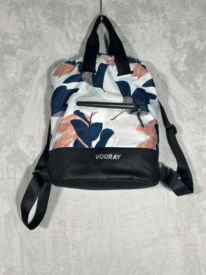 Vooray Floral Drawstring Backpack Zipper Pocket Adjustable Straps Lightweight