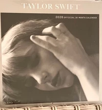 TAYLOR SWIFT OFFICIAL 2026 12x24" HANGING MONTHLY SQUARE WALL CALENDAR NEW!